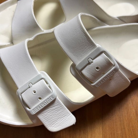 Birkenstock Sandals Men’s Classic White Rubber Double Strap Arizona Size 12 - Picture 3 of 12